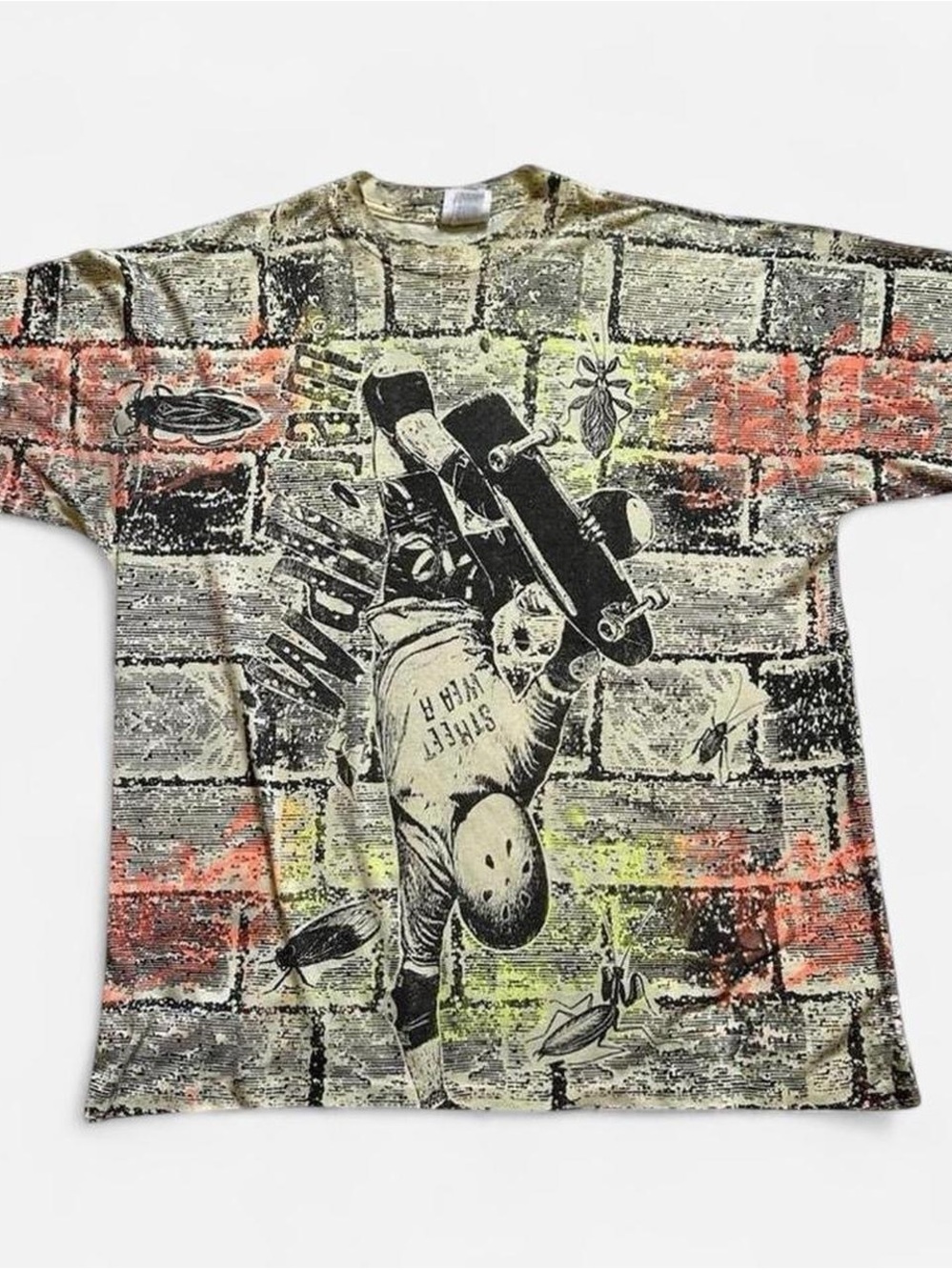 Vintage 1990s Wall Jam Street Skater Graphic Tee - Multicolor Xl